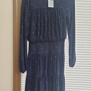 Lauren  Black with cream color dots Dress  Size 10